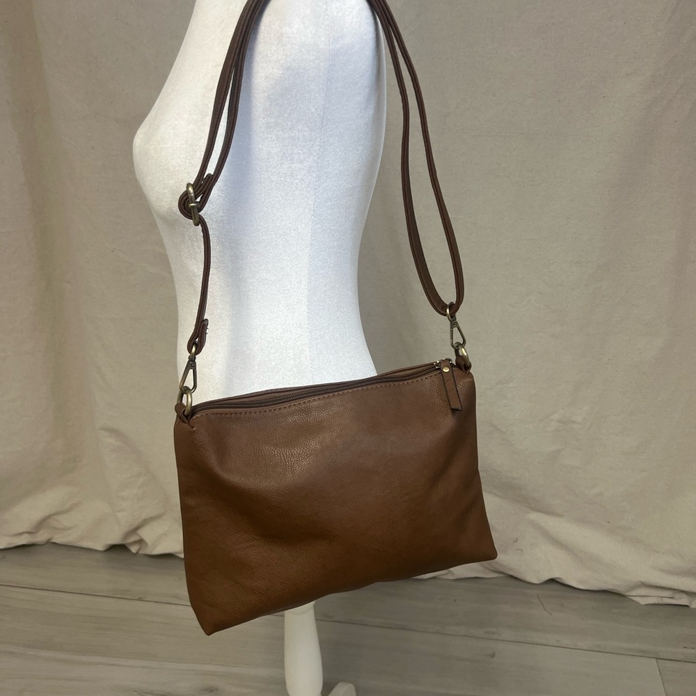 Joy Susan Crossbody Shoulder Vegan Leather Brown Purse